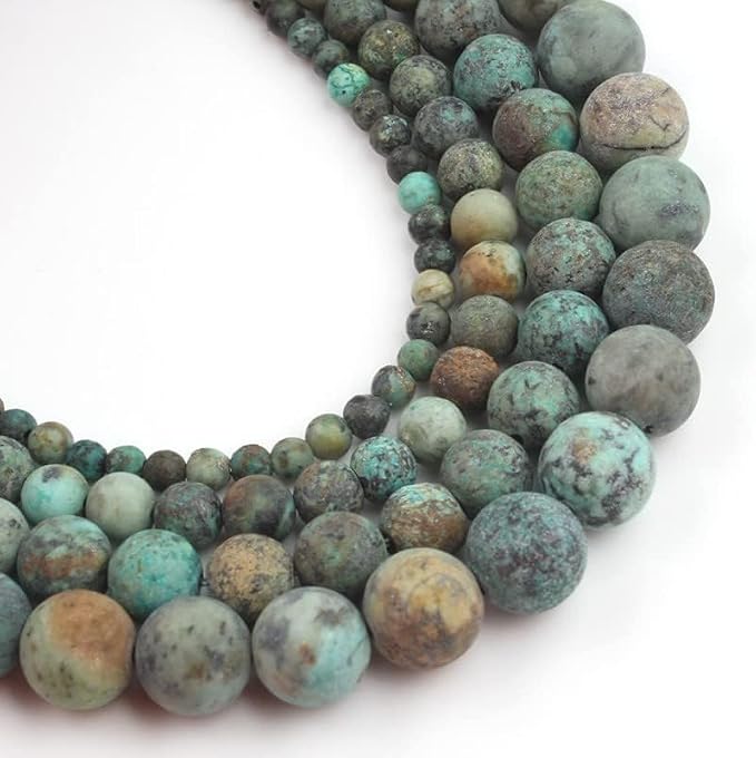 8mm Matte African Turquoise Bead, 15-Inch Matte Round Loose Stone Beads - Image 6