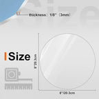 KINLINK 8in Plexiglass Sheets 1/8 inch Thick, 3mm Clear Circle PET Plastic Sheet - Image 2