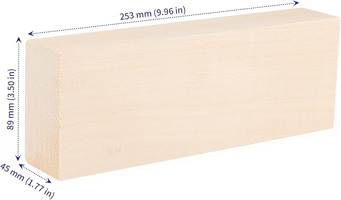 SOUJAP 2 Pack 10 x 3.5 x 1.7 Inch Basswood Carving Blocks, Unfinished Wood - Image 2