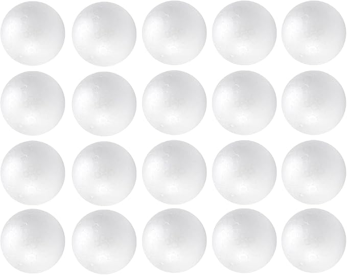 Crafjie Craft Foam Balls 2.75 Inches in Diameter 20-Pack, Smooth Polystyrenets by Crafjie