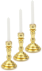 Dollhouse Miniature Candlesticks 3 PCS Candle Holder Set 1/12 Scale Vintage - Image 4
