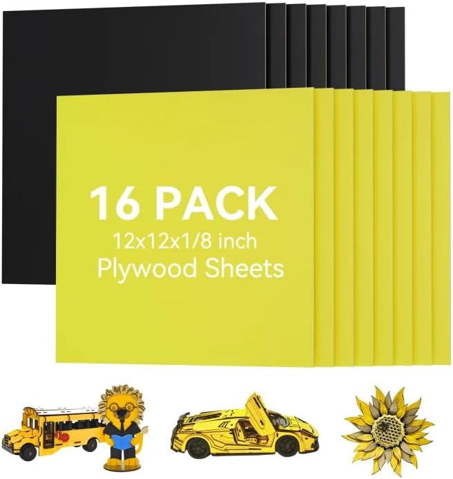 16 Pack Pre-Painted Colored Plywood Sheets, DIY Crafts, Gifts & Holiday by Creatorally