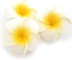 Pursuestar 100Pcs White Foam Hawaiian Frangipani Artificial Plumeria Flower - Image 9