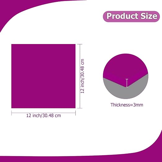 2 Pack 12'' x 12'' Opaque Purple Acrylic Sheet, 3mm Thick Acrylic Plastic Sheet - Image 2