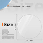 KINLINK 7in Plexiglass Sheets 1/8 inch Thick, 3mm Clear Circle PET Plastic Sheet - Image 2