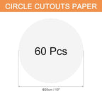 MECCANIXITY 60 PCS White Color Circle Cutouts Paper 10 Inch Round Card Stock - Image 2