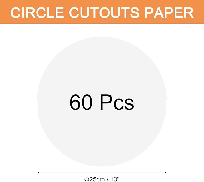 MECCANIXITY 60 PCS White Color Circle Cutouts Paper 10 Inch Round Card Stock - Image 2