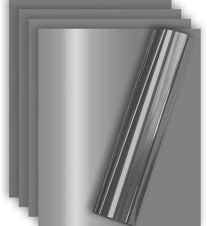 Silver Gray Foil HTV Heat Transfer Vinyl by TvinylWarehouse