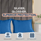 BLISSFORD Royal Blue Satin Pillowcase - Image 7