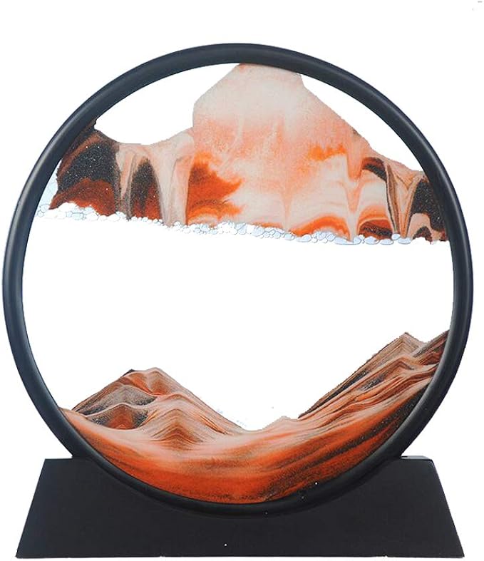 Aoderun Moving Sand Art Picture Round Glass 3D Deep Sea Sandscape in Motion by Aoderun