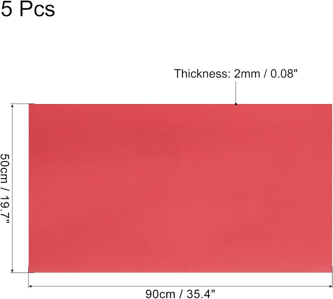 MECCANIXITY EVA Foam Sheets Red 35.4 Inch x 19.7 Inch 2mm Thick Crafts Foam EVA - Image 2
