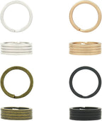 20 Pack Key Ring Keychain 1 Inch Diameter Metal Flat Split Key Chains Rings Mix by ZoloAJay