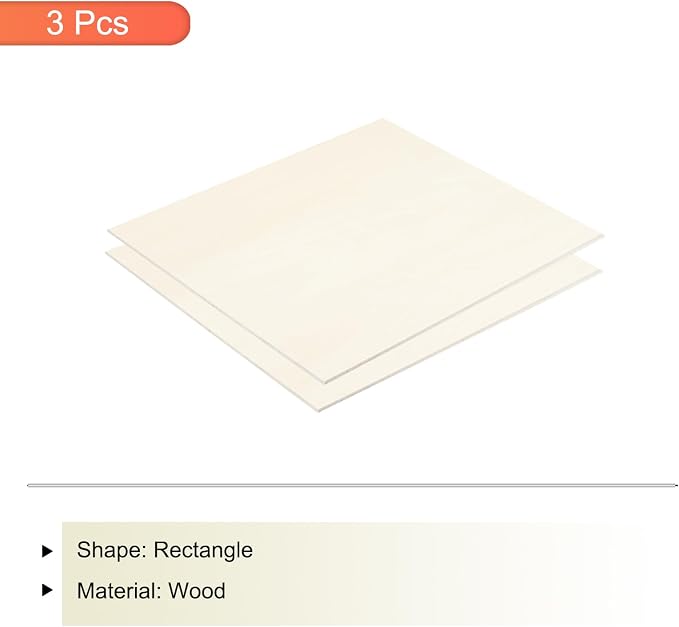 MECCANIXITY 3pcs Basswood Sheets 12 x 8.3 x 3/16 Inch Unfinished Wood Boards - Image 3