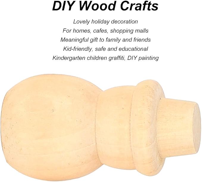 30PCS Wooden Embellishments, Wooden Cutouts Wood Ornaments Unfinished Wood - Image 2