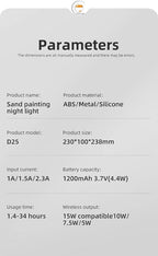 LED Table Lamp with Wireless Charging, Crescent Moon Design - Image 6