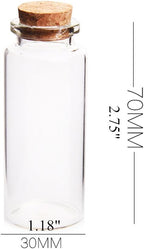 Danmu 30ml 1.18" x 2.75" Potion Bottles, Mini Glass Bottles, Small Glass Jars - Image 2