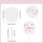 10Pcs Plastic Hand Fan DIY Blank Hand Fans Bulk PVC Flat Oval Summer Clear - Image 2