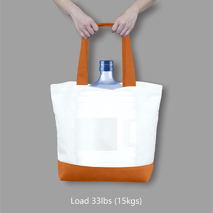 TOPDesign 3-Pack Super Strong Large 12oz Cotton Canvas Tote Bags, Reusable - Image 6