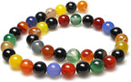 MJDCB Natural Stone Beads Colorful Agate Round Loose Beads - Image 3