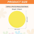 MECCANIXITY 24 Pcs Circle Card Stock, 9.8 Inch Round Cutouts Paper Thick - Image 2