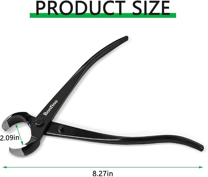 8.3" Bonsai Concave Cutter, Heavy Duty Professional Manganese Steel | Branch - Image 2