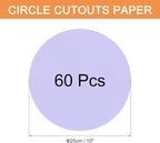 MECCANIXITY 60 PCS Light Purple Color Circle Cutouts Paper 10 Inch Round Card - Image 2