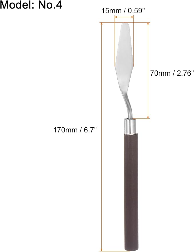 HARFINGTON 2pcs No.4 Palette Knives 15mm Width Stainless Steel Large Pointy - Image 2