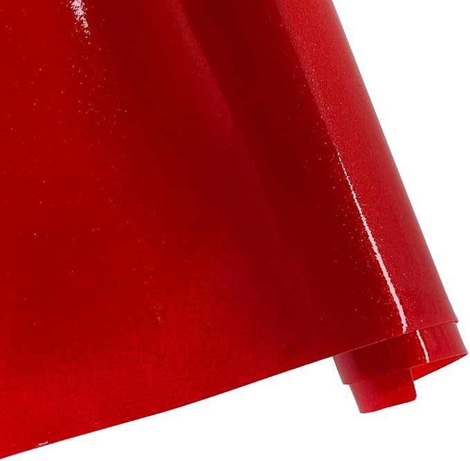 ONEART | Red Transparent Glitter Vinyl Roll, 0.7 mm Solid Clear PVC Jelly Vinyl - Image 2
