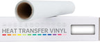 VinylRus Heat Transfer Vinyl-12” x 6ft White Iron on Vinyl Roll by VinylRus