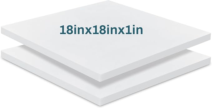 Frienda 2 Pack 1" x 18" x 18" Upholstery High Density Foam Cushion Replacement by Frienda