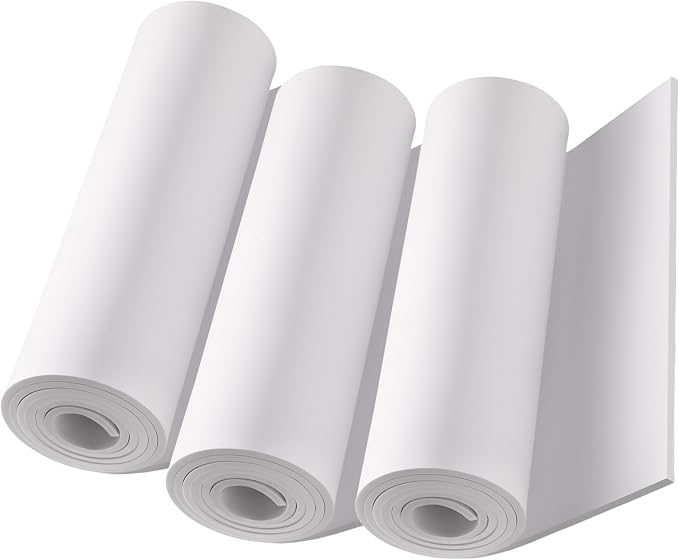 MEARCOOH 3-Pack 6mm White Foam Sheet, 13.9" x 49" EVA Foam Roll Premium eva by MEARCOOH