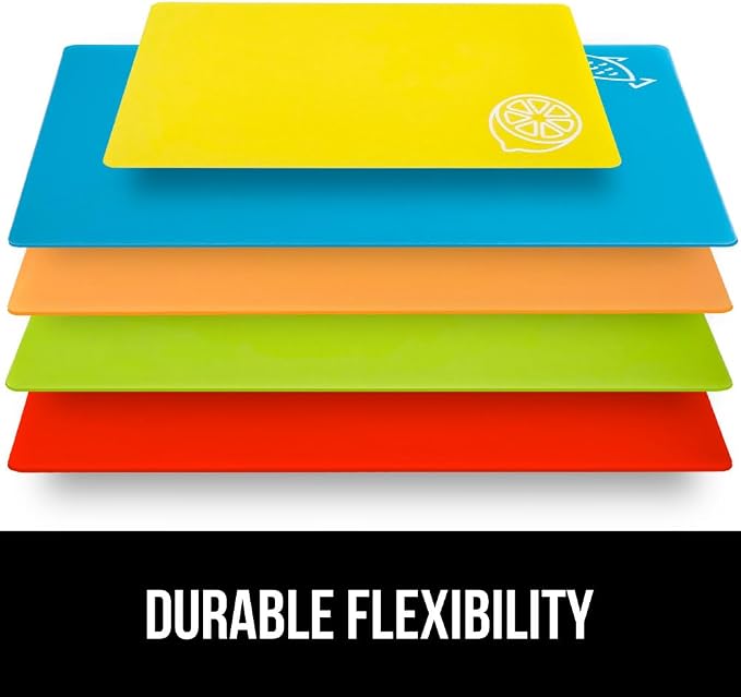GORILLA GRIP 100% BPA-Free Flexible Cutting Board Set of 5, Durable Plastic Mats - Image 8