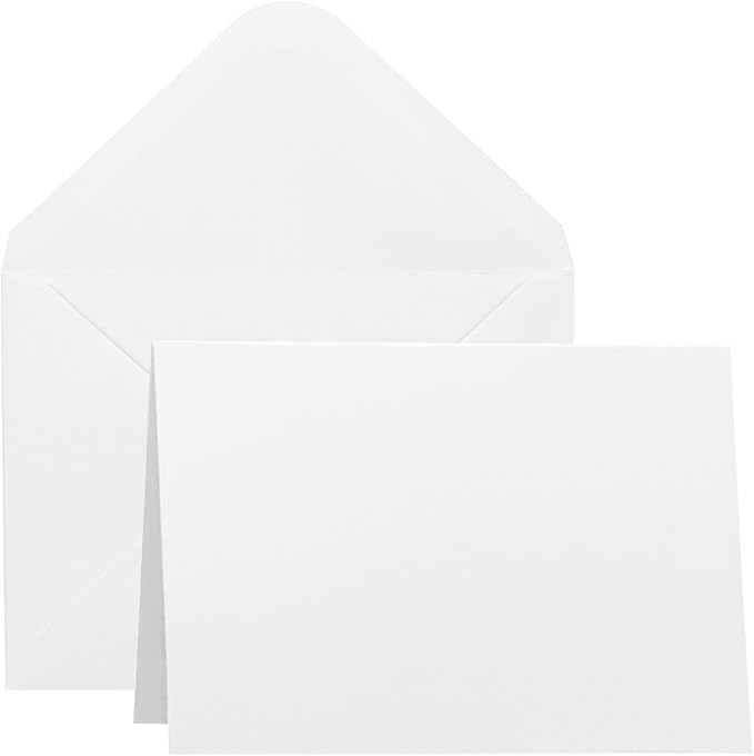 Blank Cards and Envelopes 5x7 inches, 50 Pack White Blank Note Cards Greeting by Sylroal