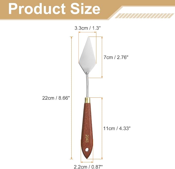 HARFINGTON Palette Knife Painting Tool 2.76" x 1.3" Stainless Steel Teardrop - Image 2