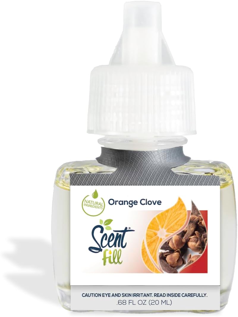 Scent Fill Orange Clove Plug in Air Freshener, Scented Oil Refills, 2 Refills + Diffuser