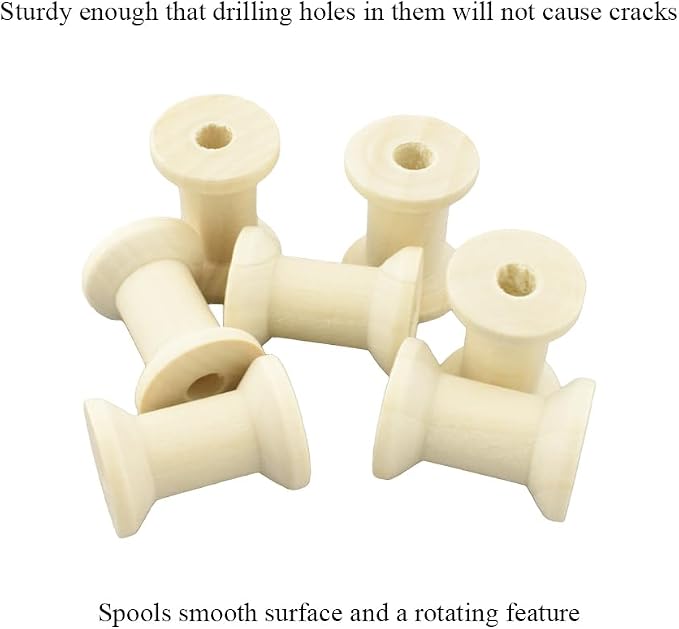 HAHIYO 1.2Inch/3cm 25PCs Natural Wood Spool Unfinished Wooden Thread Spool - Image 4