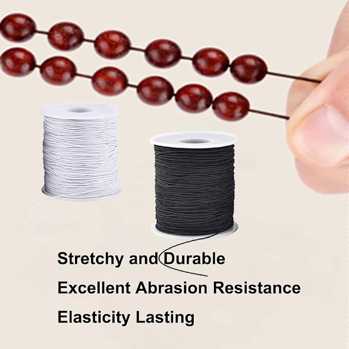 LUSTEMBER Elastic String for Bracelets, 2 Rolls 1 mm Sturdy Stretchy Elastic - Image 5