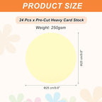 MECCANIXITY 24 Pcs Circle Card Stock, 9.8 Inch Round Cutouts Paper Thick - Image 2