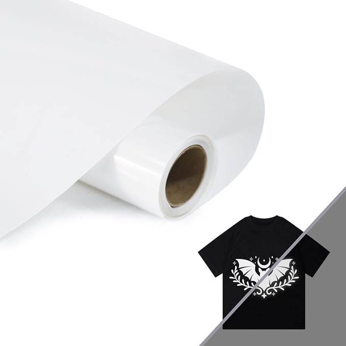 HTVVETUR Reflective White HTV Roll 12 Inch by 5 Ft Heat Transfer Vinyl Iron on by HTVVETUR