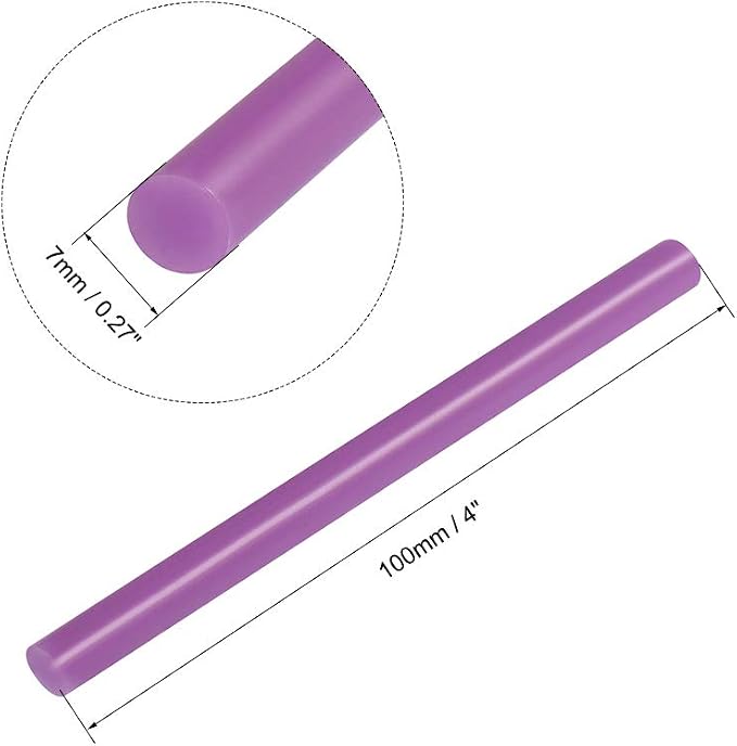 uxcell Mini Hot Glue Sticks for Glue Gun 7mm x 100mm Purple 12pcs - Image 2