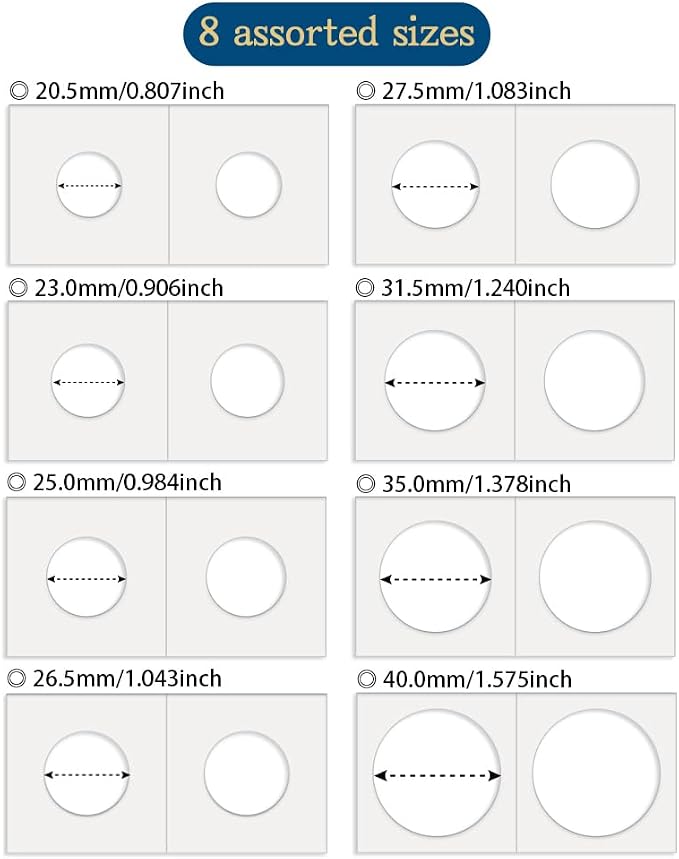 Boen Coin Flips 400Pcs Coin Holders 8 Assorted Sizes - Image 4