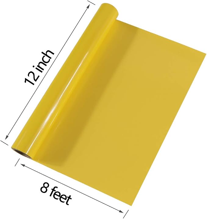 TUMIYA Yellow Heat Transfer Vinyl HTV Rolls, Glossy Adhesive HTV Vinyl - Image 3