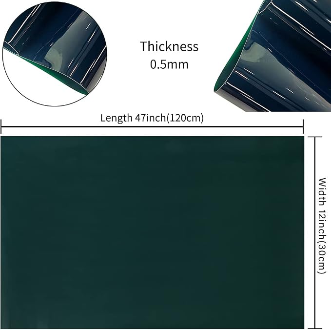 HYANG Blackish Green Solid Colors Transparent PVC Super Clear Holographic Vinyl - Image 4