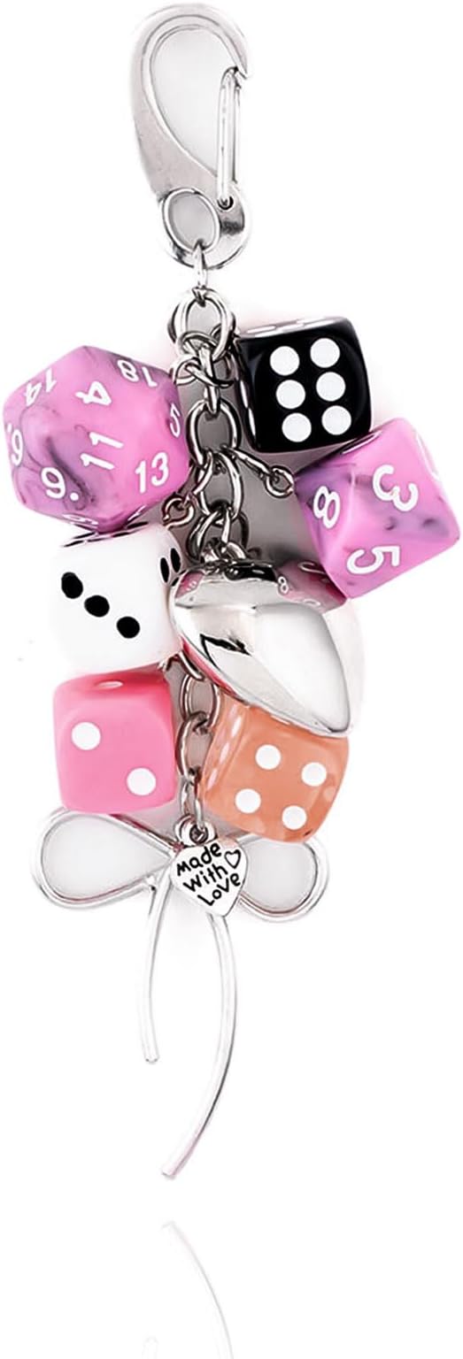 Dice Bag Charms Keychain for Women Men by Disengor