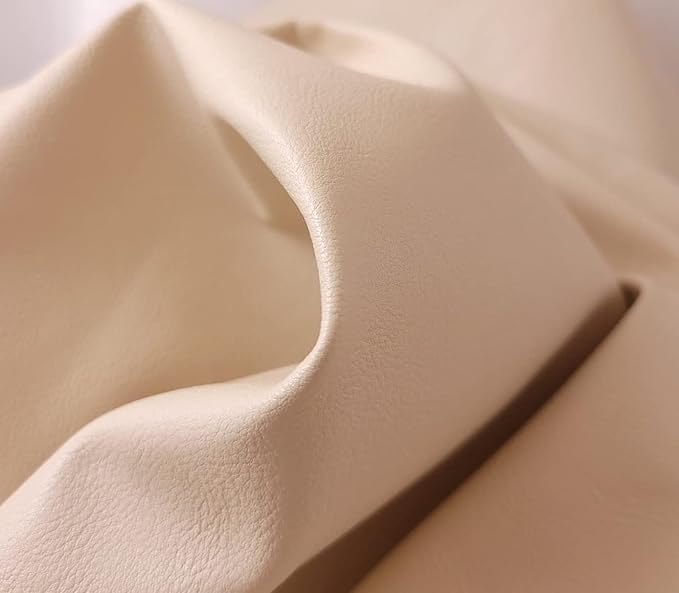 NAT Leathers | Cream Nude Beige OffWhite Soft Faux Vegan Leather PU | 1 Yard - Image 7