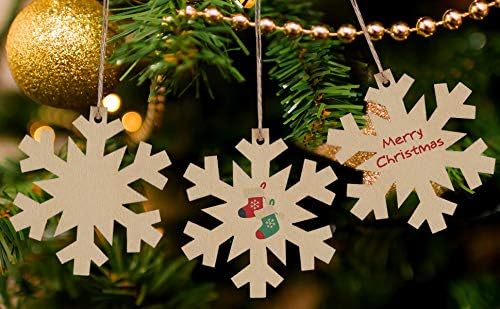 Unfinished Wooden Christmas Ornaments-Tmflexe 50-Pack Paintable Blank Xmas Tree - Image 7