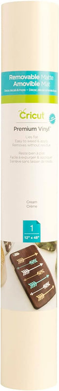 Cricut Removable Vinyl, Cream - 4ft Roll Premium No-Residue Vinyl by Unknown