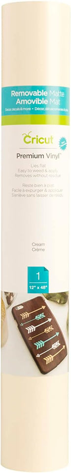 Cricut Removable Vinyl, Cream - 4ft Roll Premium No-Residue Vinyl by Unknown