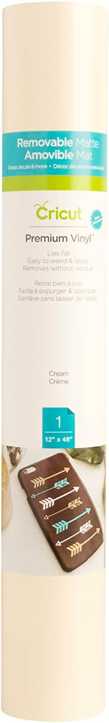 Cricut Removable Vinyl, Cream - 4ft Roll Premium No-Residue Vinyl by Unknown