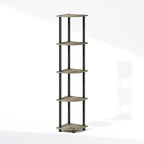 Furinno Turn-N-Tube Storage Shelves, 5-Tier Book Shelf, Corner Shelf, Toolless - Image 4